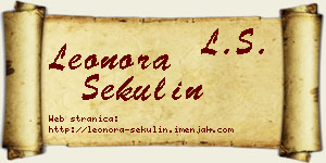 Leonora Sekulin vizit kartica